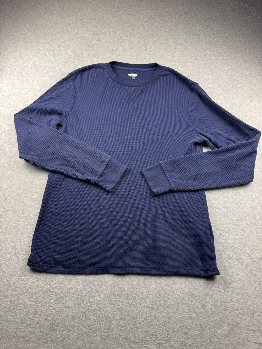 Old Navy Mens Long Sleeve Waffle Fabric Mens Navy Size L